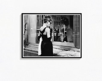Audrey Hepburn Vintage schwarz weiß Fotografie Druck (digitaler Download)
