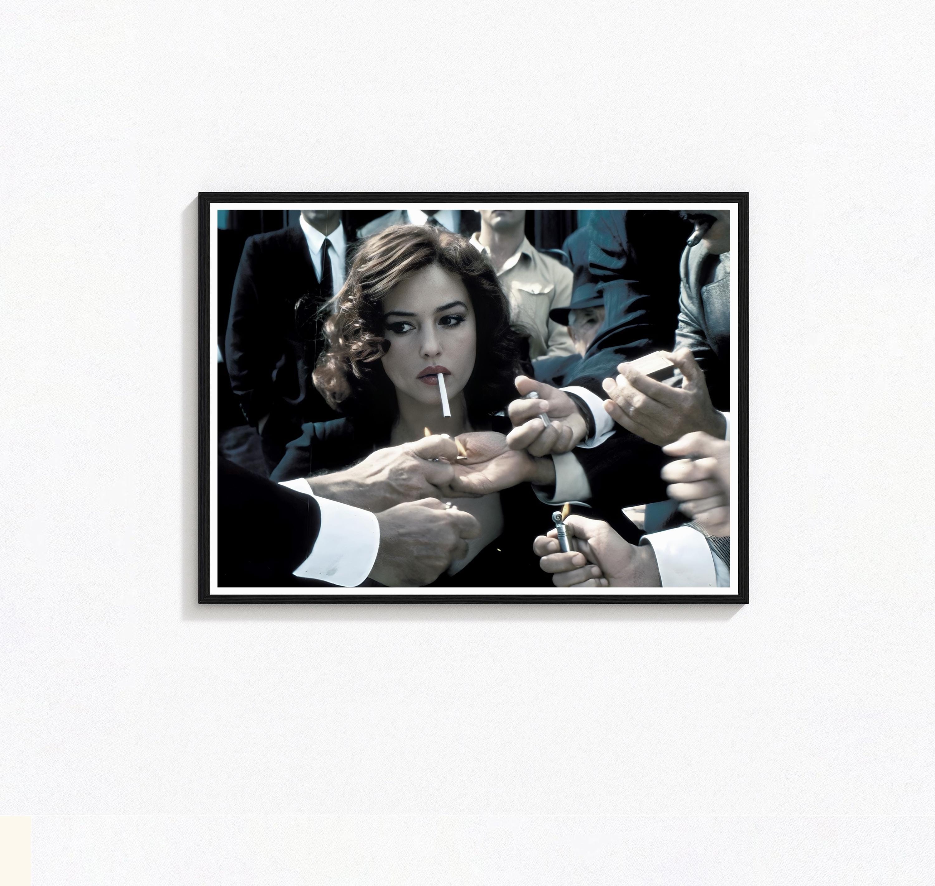 monica bellucci cigarette poster Monica Smoking Print