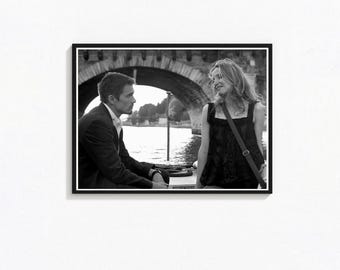 Romantic Paris Movie Poster, Ethan Hawke, Julie Delpy, Black and White (Digital Download)