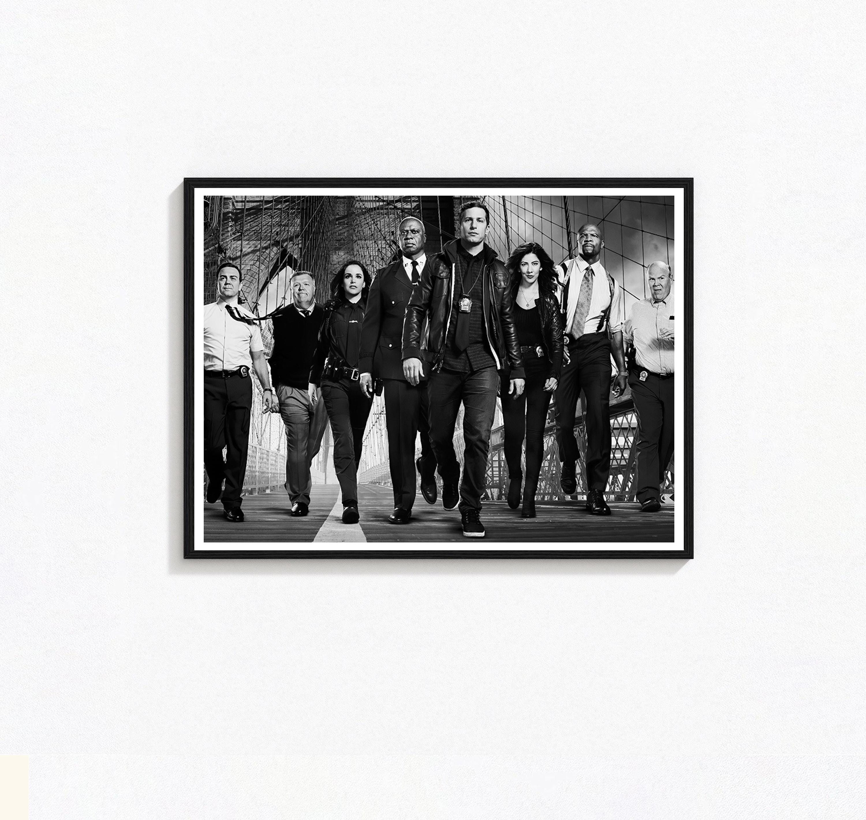Brooklyn Nine Nine Poster, Black and White TV Show Art (digital