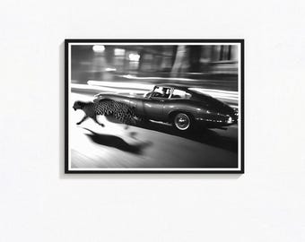 Vintage Porsche 911 Black and White Photography Print (Digital download)