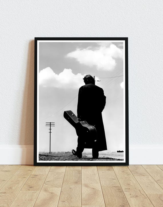 Country Music Legend Black and White Poster, Music Wall Art
