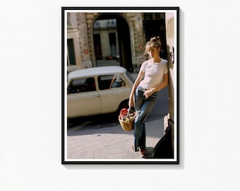 Jane Birkin Vintage Photography Print, Retro Wall Art (Digital Download)