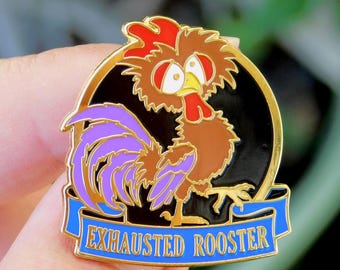 Uitgeput haan reversspeld: goudafwerking hard email