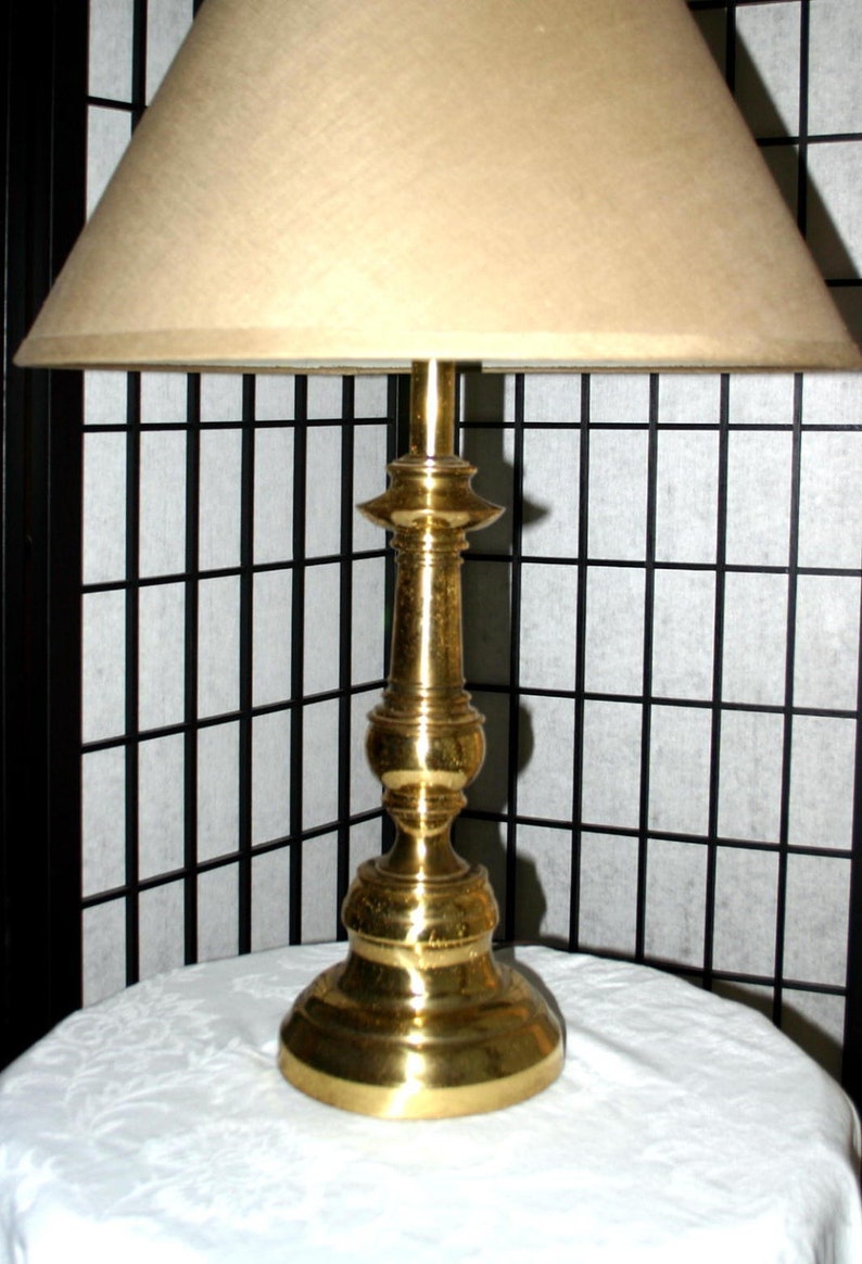 Vintage solid brass Stiffel table lamp circa 1960s or 70s 3 Etsy