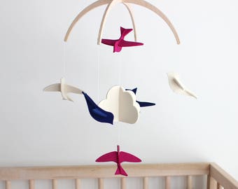 Baby Mobile Bird Mobile For Baby Crib Mobile Baby Shower Etsy