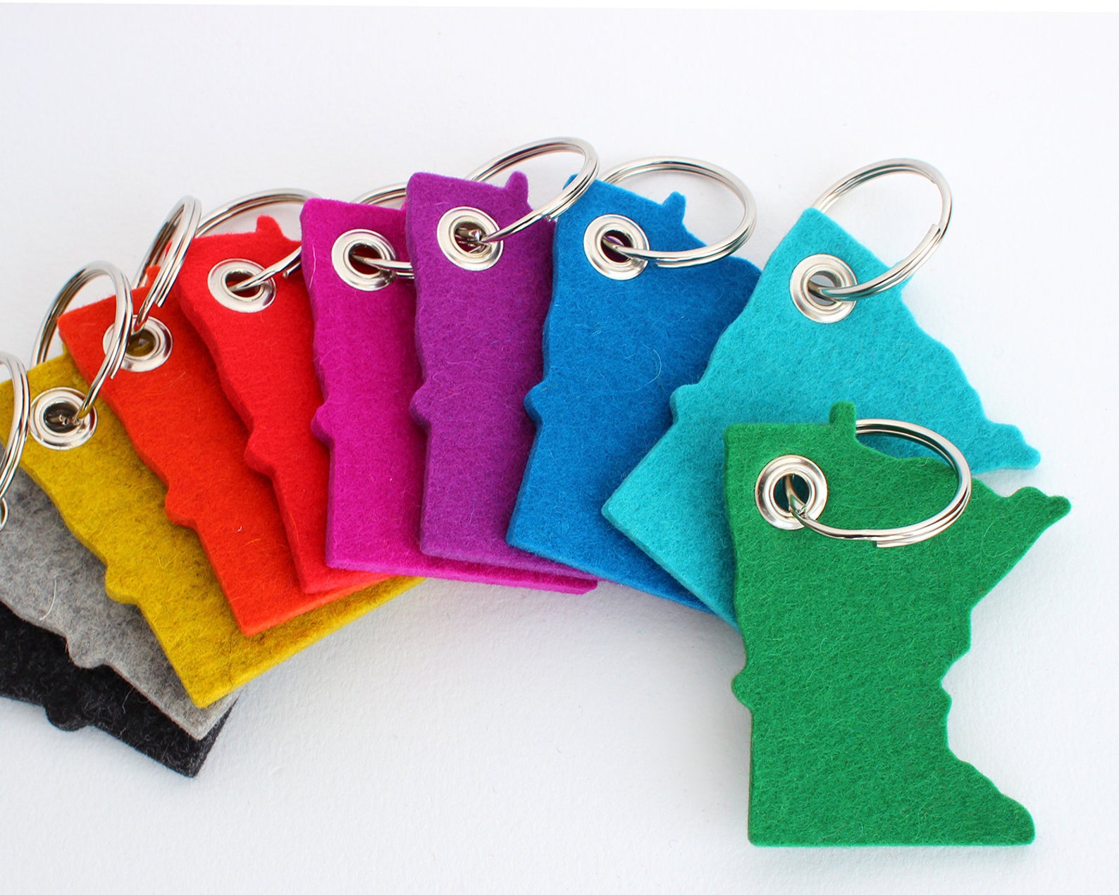 Wool Felt Minnesota Key Fob Minnesota Keychain Minnesota Key Etsy