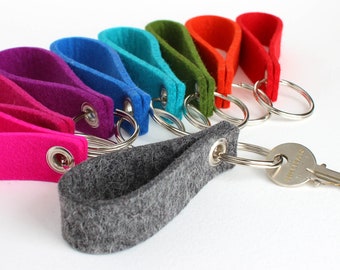 Wool Felt Key Fob, Felt Key Chain, Loop Key Fob, Felt Key Ring, Custom Keychain, Keychains for Women, Fabric Key Fob, Minimalist Key Fob