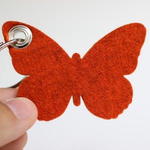 Butterfly Felt Key Fob, Butterfly Key Chain, Monarch Butterfly