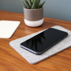 Felt Phone Mat, Thick Merino Wool, USA-made, Premium Quality, Vibrant + Saturated Colors, 5 x 8 inch Felt Pad | Felt Trivet