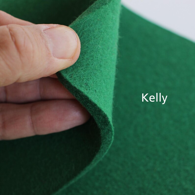 Felt Plant Mat, Thick Merino Wool, Premium Quality, Vibrant + Saturated Colors, 6 inch Round Felt Pad | Felt Trivet Kelly