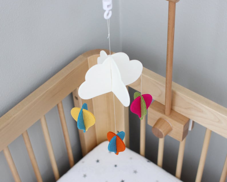 Cot Arm Baby Mobile Hot Air Balloons Crib Mobile Etsy