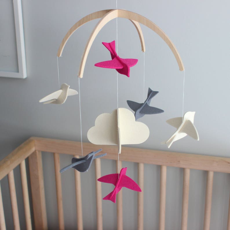 Baby Crib Mobile Unique Baby Gift Baby Girl Nursery Mobile Etsy