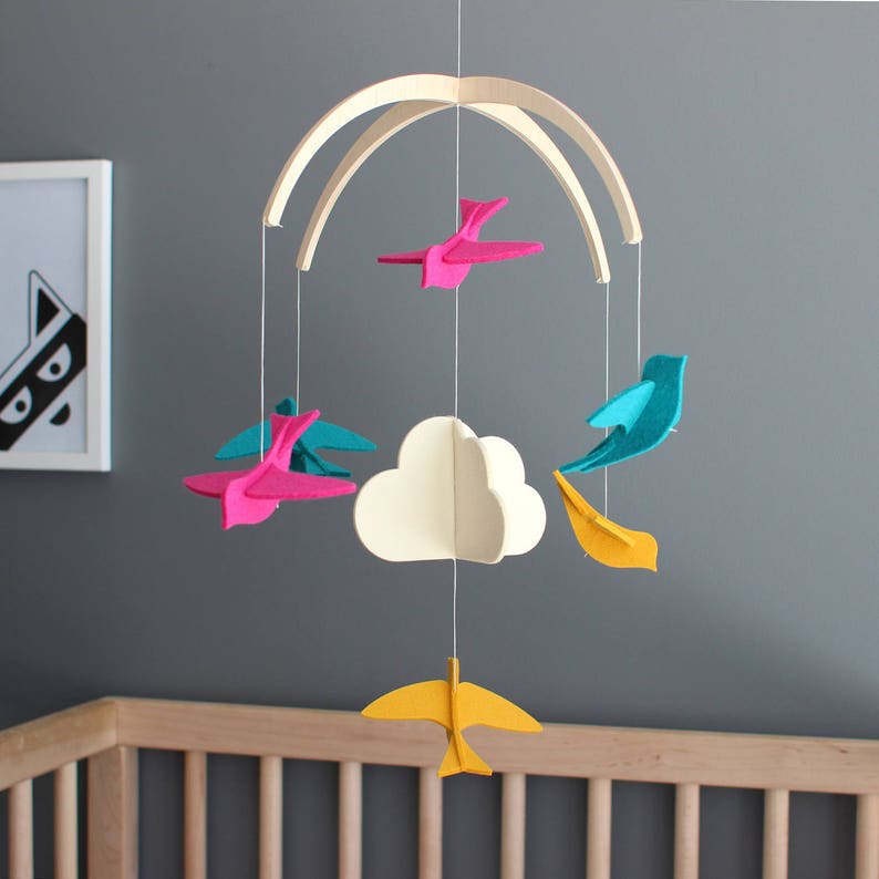 Baby Crib Mobile Modern Nursery Baby Mobile Unique Mobile Etsy