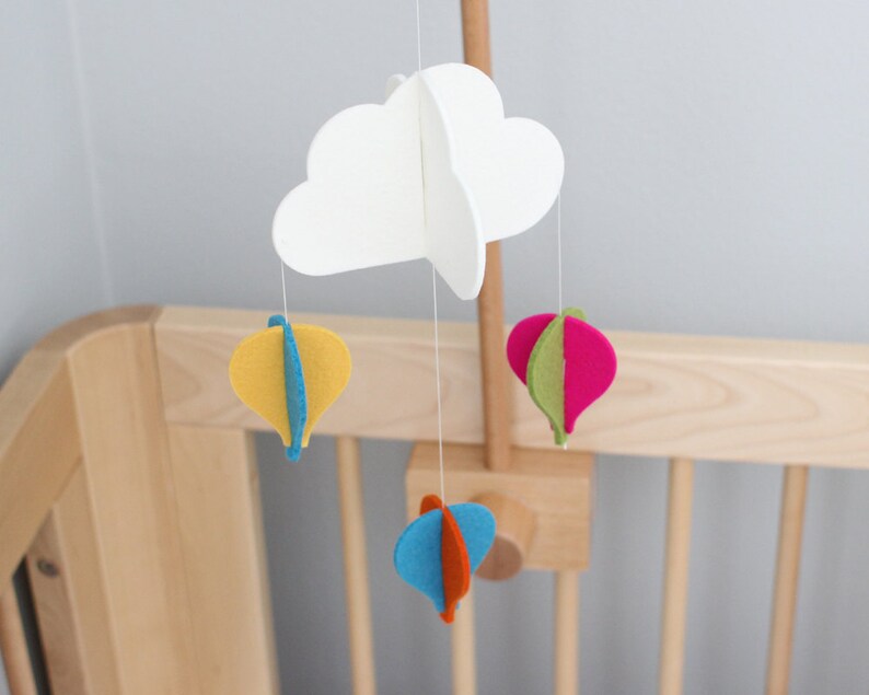 Cot Arm Baby Mobile Hot Air Balloons Crib Mobile Etsy