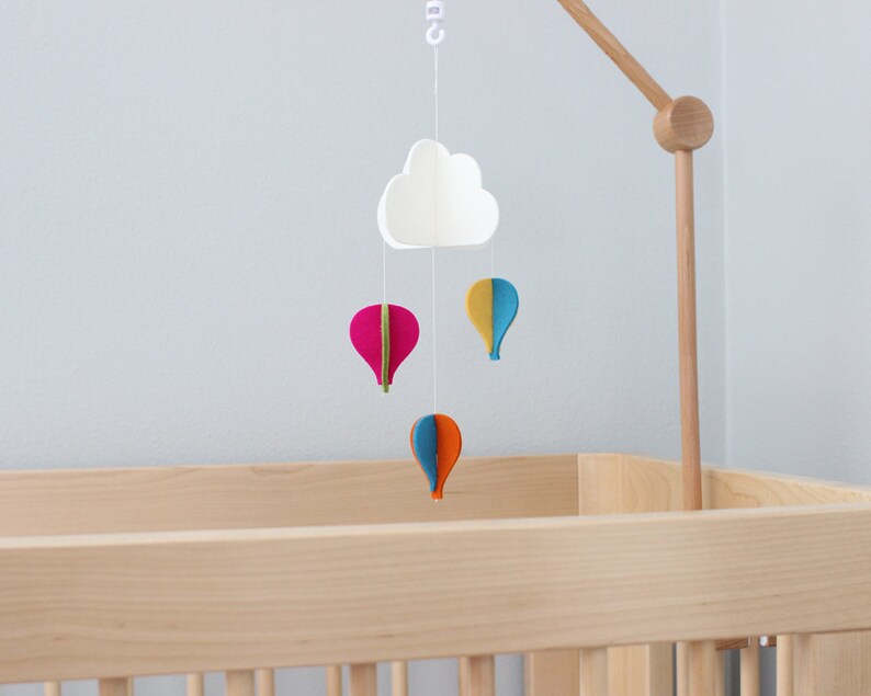 Cot Arm Baby Mobile Hot Air Balloons Crib Mobile Etsy