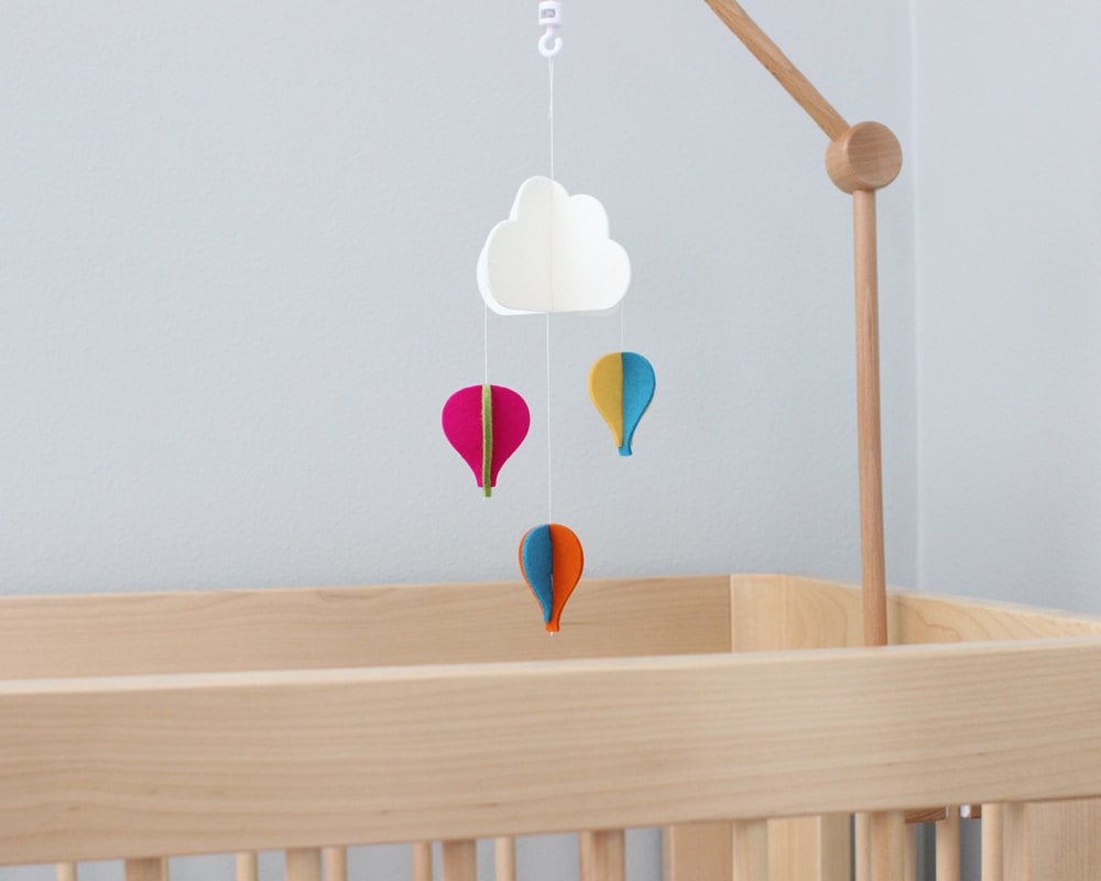 Cot Arm Baby Mobile Hot Air Balloons Crib Mobile Etsy