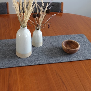 Felt Table Runner, 100% Wool, Premium Quality, Multiple Colors, 36 x 12 inches | Felt Desk Mat