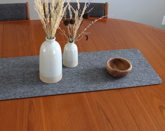 Felt Table Runner, 100% Wool, USA-made, Premium Quality, Multiple Colors, 36 x 12 inches | Felt Desk Mat
