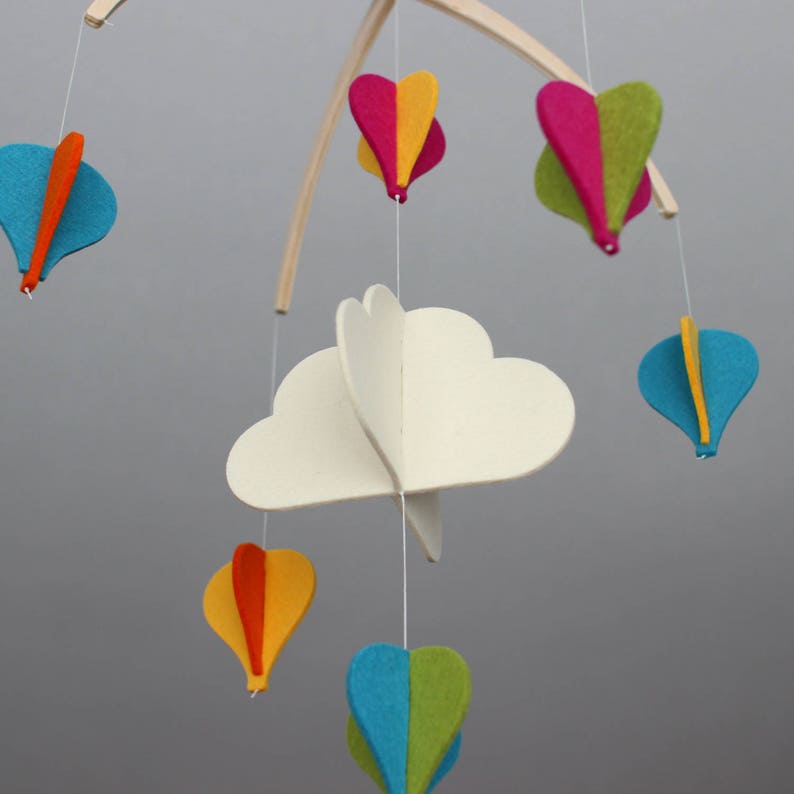 Baby Crib Mobile Hot Air Balloon Mobile New Baby Gift Etsy