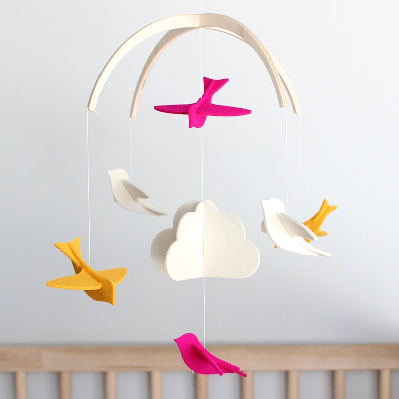 Modern Baby Mobile Nursery Baby Girl Mobile Scandi Baby Etsy