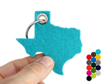 Wool Felt Texas Key Fob, Texas Gifts, Texas Key Chain, Graduation, Closing Gift, Texas Charm, Texas Pride, Moving Away Gift, Texas Souvenir