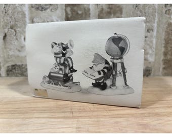 Dept 56 North Pole Village Accessory Charting Santa's Course, Set of 2NEW