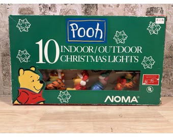 Disney Winnie the Pooh ChristmasBinnen/Buiten Lichtslingers Vtg NomaNIEUW