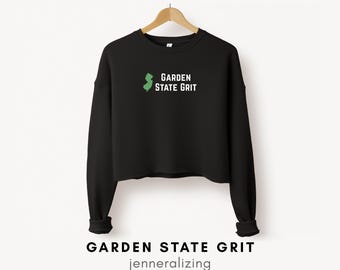 Garden State Grit - Cozy Relaxed Fit Cropped Sweatshirt Hits Just Above Waist