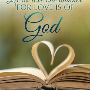Hearts Love Winter Church Bulletin Cover: KJV Scripture, Love One Another (Digital Download)