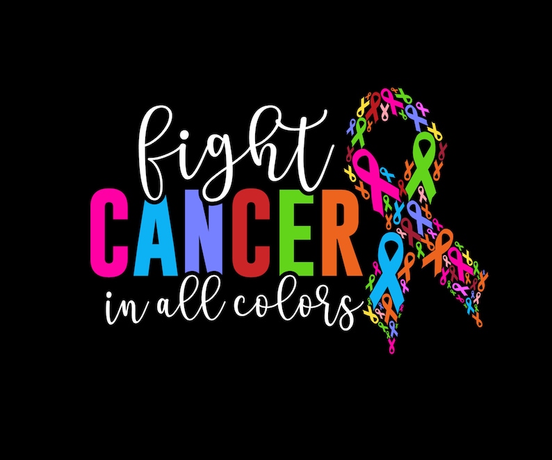 Cancer in All Colors Ins,svg Png Instant Download Cancer and Ribbon ...