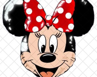 Globo de Minnie Mouse PNG: Lazo de lunares rojos (descarga digital)