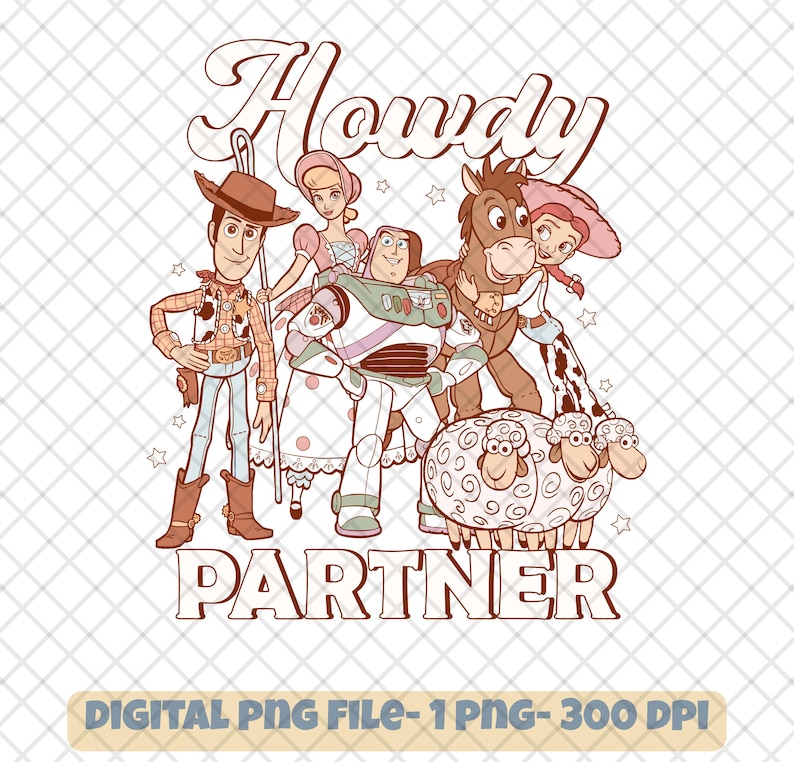 Toy Story Clipart PNG: Western Party-skjortdesign (digital nedladdning) bild 1