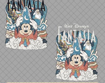 Paquete PNG de Disney Fantasia / Clipart de Mickey el Hechicero Vintage (Descarga digital)