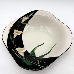 Vintage 7.5" Sango Quadrille "Black Iris" Salad Bowl, EUC