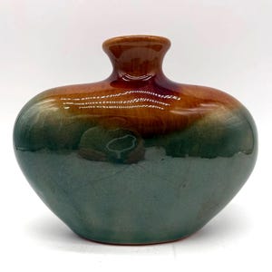 MCM Studio Pottery Drip Glazed 6x7.5" Vase, ca 70's, Mint