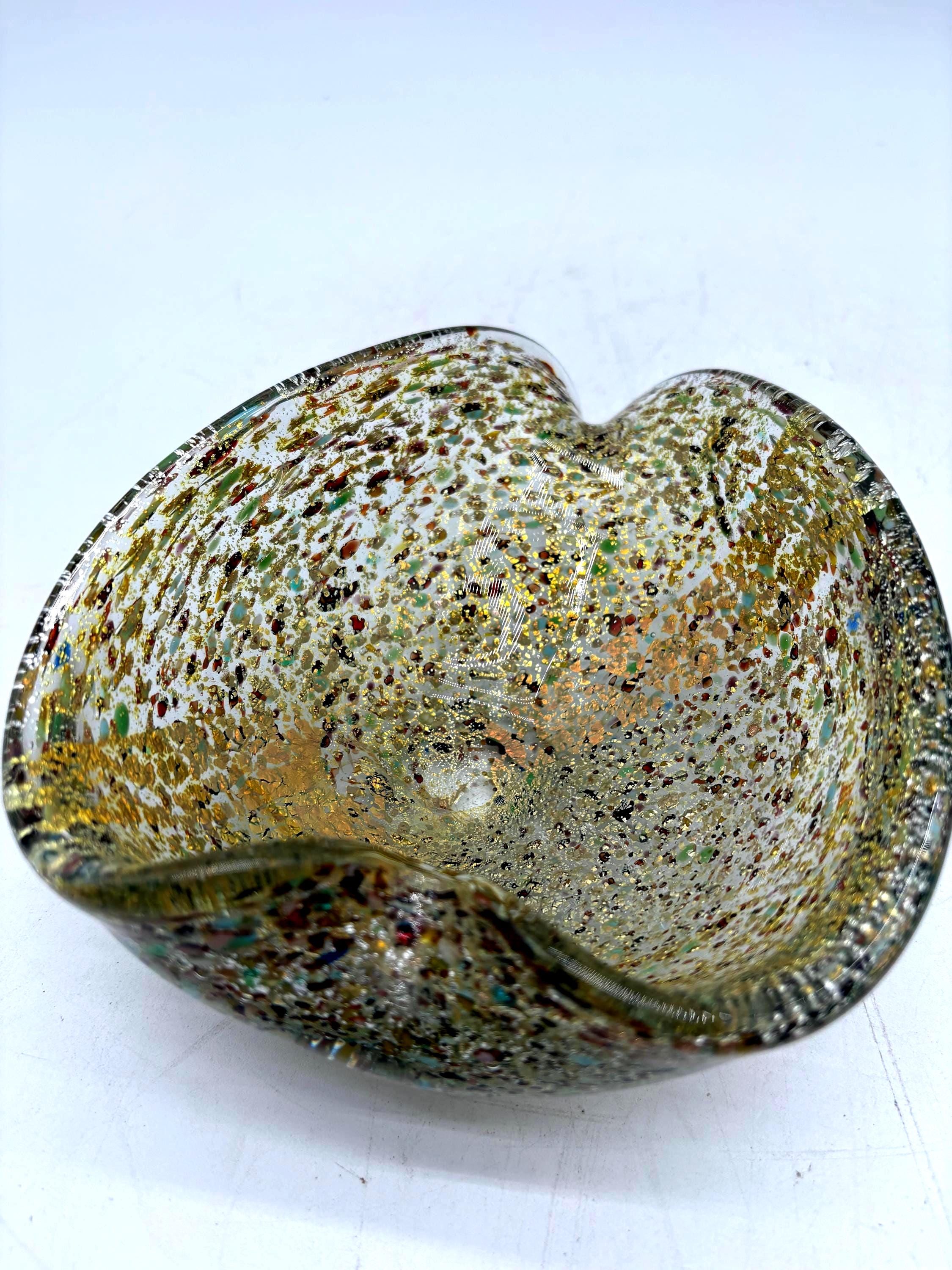 Murano Glass Ashtray With Gold Flecks - Etsy