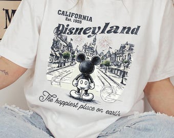 Vintage Disneyland Tee, Happiest Place On Earth, Mickey and Friends Retro Comfort Colors Tee, Space Mountain Disney Vacation Tee