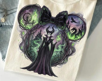 Maleficent Minnie Ears Shirt, Disney Sleeping Beauty Comfort Colors Shirt, Evil Maleficent Tee, Disneyland Matching Shirt, Disney Villains
