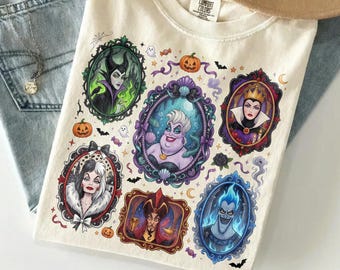 Halloween Disney Villains Shirt, Halloween Evil Queen Hades Ursula Maleficent Shirt, Spooky Season Cartoon Graphic Family Matching Tee