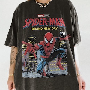Retro Spider Man Brand New Day Shirt, Tom Holland Spidey Tee, Vintage Superhero Shirt, Marvel Comics Shirt, MCU Fan Gift, Comfort Colors Tee image 1