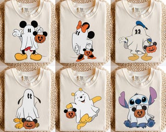 Customize Disney Characters Halloween Shirt, Mickey Ghost Shirt, Mickey's Not So Scary Halloween Party, Disney Halloween Trip Matching Shirt