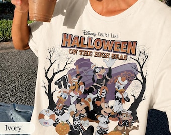 Retro Disney Halloween On The High Seas 2026 Shirt, Halloween Cruise Shirt, Mickey's Not So Scary Party 2026, Vintage Disney Cruise Line Tee