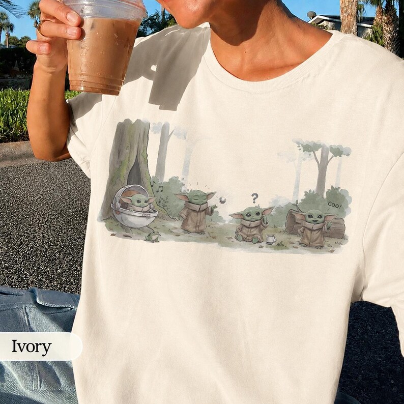 Comfort Colors Star Wars Grogu Emotions Shirt, Funny Grogu Tee, Hollywood Studios Galaxy's Edge Trip Shirt, Disneyland Family Matching Tee bild 3