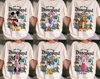 Retro Disneyland Est 1955 Shirt, Disney All Characters Tee, Disney Family Trip Shirt, Vintage Mickey and Friends, Disneyland Vacation Shirt