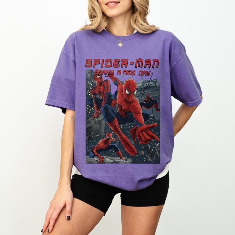 Vintage Amazing Spider-Man Brand New Day Shirt, Retro Marvel Comics Cover Tee, MCU Fan Gift, Marvel Trip Tee, Pink Spiderman Graphic Shirt image 7