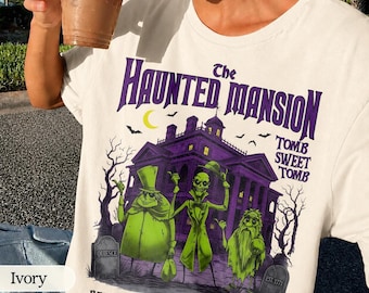 Vintage Haunted Mansion Hitchhiking Ghosts Shirt, Beware of Hitchhiking Ghosts Shirt, Disney Halloween Ezra Phineas Gus Tee, Matching Family