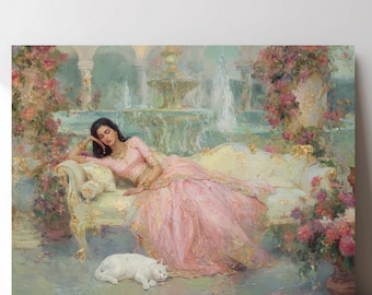 Lámina de arte mural de mujer desi, decoración de habitaciones con estética india, arte para dormitorio del sur de Asia, decoración bohemia desi para el hogar, impresión mogol (descarga digital)
