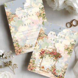 Luxury Hindu Wedding Floral Mandap Wedding Invitation Template | Editable Indian Wedding Invite | Sangeet Shaadi (Digital Download)