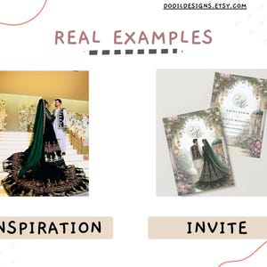 Custom South Asian wedding invitation digital download with personalized faceless bride and groom illustration in traditional Indian, Pakistani, Bengali, Muslim, Hindu, Sikh, or fusion wedding attire. Luxury modern desi wedding stationery for Nikkah, Shaadi, Walima, Mehndi, Haldi, Sangeet, Nikah invite, printable wedding card, digital invite, custom illustrated wedding art, South Asian couple portrait.